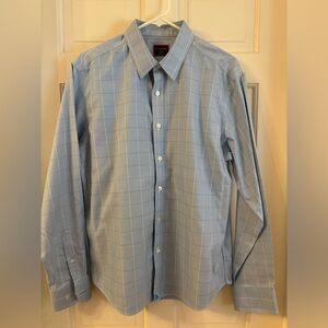 Untuckit men’s long sleeve dress shirt blue plaid Size L